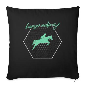 Horse riding - Sofa pillowcase 17,3'' x 17,3'' (45 x 45 cm) - black - Front