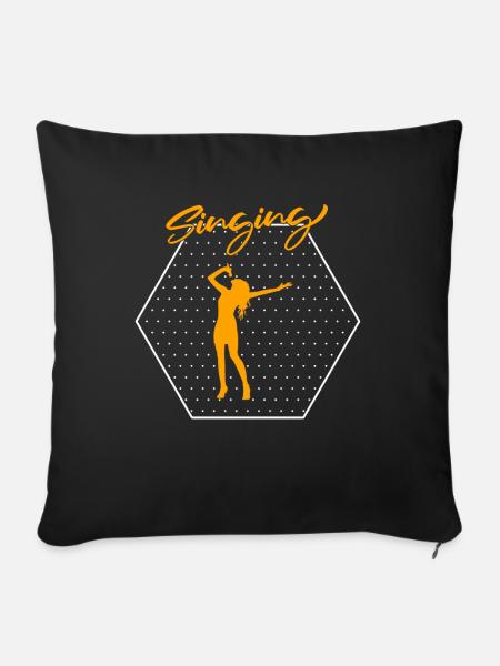Singen - Sofakissenbezug 45 x 45 cm - Schwarz