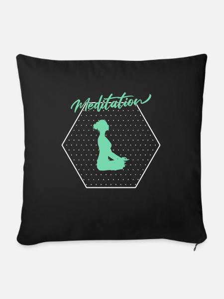 Meditation - Sofakissenbezug 45 x 45 cm - Schwarz