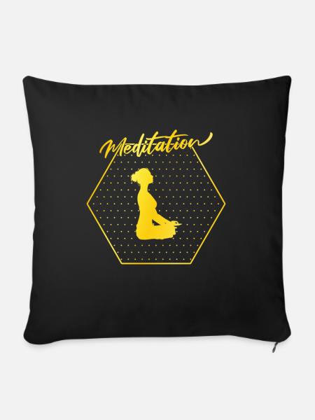 Meditation - Sofakissenbezug 45 x 45 cm - Schwarz