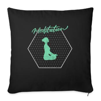 Meditation - Sofa pillowcase 17,3'' x 17,3'' (45 x 45 cm) - black - Front