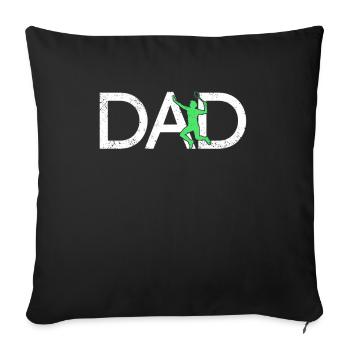 Badminton Papa - Housse de coussin décorative 45 x 45 cm - noir - Devant