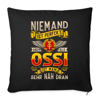 Ossi Geschenk Ostdeutschland NVA Germania Osten - Sofakissenbezug 45 x 45 cm - Schwarz - Vorne