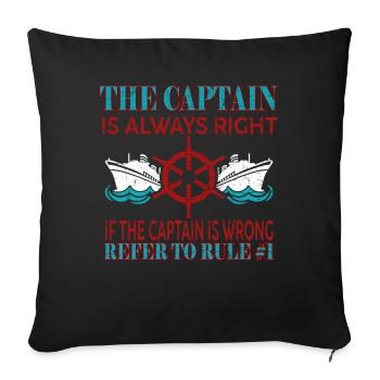 Schifffahrt Regeln Boot Kapitän - Sofakissenbezug 45 x 45 cm - Schwarz - Vorne
