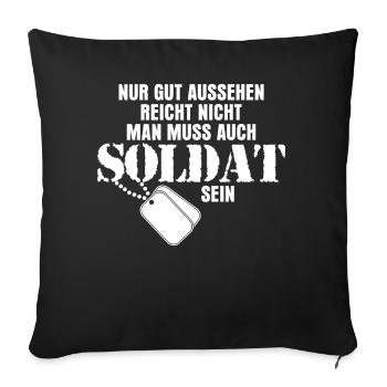 Panzergrenadier Feldjäger Militär Soldat - Sofakissenbezug 45 x 45 cm - Schwarz - Vorne