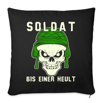 Feldjäger Soldat Panzergrenadier - Sofakissenbezug 45 x 45 cm - Schwarz - Vorne