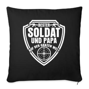 Feldjäger Papa Vater Panzergrenadier - Sofakissenbezug 45 x 45 cm - Schwarz - Vorne