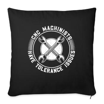 Cutting machine operator CNC machine operator - Sofa pillowcase 17,3'' x 17,3'' (45 x 45 cm) - black - Front