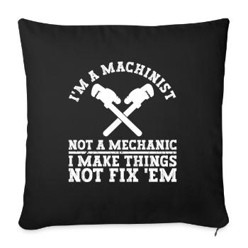 Cutting Machine Operator CNC Machine Operator - Sofa pillowcase 17,3'' x 17,3'' (45 x 45 cm) - black - Front