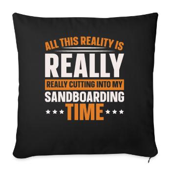 Sandboard Love Boardsport Sand Dune Sandboarding - Sofa pillowcase 17,3'' x 17,3'' (45 x 45 cm) - black - Front