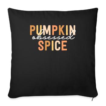 Café obsédé par les épices à la citrouille PSL Vintage Fall - Housse de coussin décorative 45 x 45 cm - noir - Devant