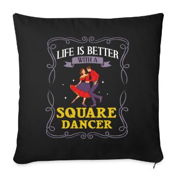 Square Dance Music Caller Folk Dance Dancer Usa - Sofa pillowcase 17,3'' x 17,3'' (45 x 45 cm) - black - Front
