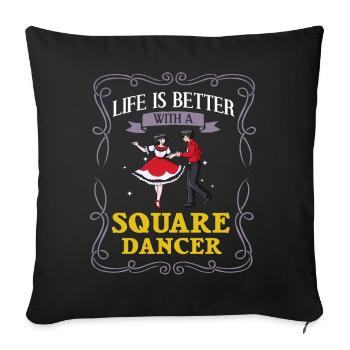 Square Dance Music Caller Folk Dance Dancer Usa - Sofa pillowcase 17,3'' x 17,3'' (45 x 45 cm) - black - Front