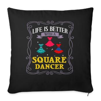 Square Dance Music Caller Folk Dance Dancer Usa - Sofa pillowcase 17,3'' x 17,3'' (45 x 45 cm) - black - Front