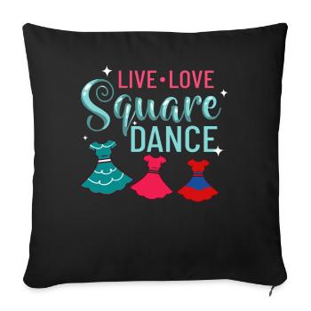 Square Dance Musik Caller Volkstanz Tänzer Usa - Sofakissenbezug 45 x 45 cm - Schwarz - Vorne
