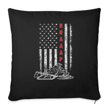 Braap Amerika Schneeschlitten Fahrer und - Sofakissenbezug 45 x 45 cm - Schwarz - Vorne