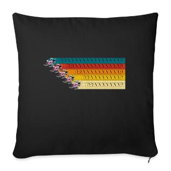 Schneemobil Vintage Color Braap Parade - Sofakissenbezug 45 x 45 cm - Schwarz - Vorne