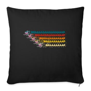 Schneemobil Retro Sternen Parade für Braap Sound - Sofakissenbezug 45 x 45 cm - Schwarz - Vorne