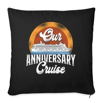 Croisière Vacances Mari Femme - Housse de coussin décorative 45 x 45 cm - noir - Devant