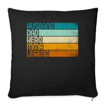 Retro Husband Dad Hero MMA Legend - Sofakissenbezug 45 x 45 cm - Schwarz - Vorne