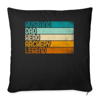 Retro Husband Dad Hero Archery Legend - Sofa pillowcase 17,3'' x 17,3'' (45 x 45 cm) - black - Front