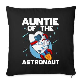 Fête d’anniversaire de la tante de l’astronaute Bday - Housse de coussin décorative 45 x 45 cm - noir - Devant