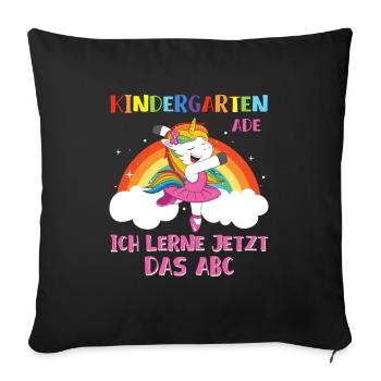 Kindergarten Ade Ich lerne ABC - Sofakissenbezug 45 x 45 cm - Schwarz - Vorne