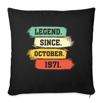 Légende depuis octobre 1971 - Housse de coussin décorative 45 x 45 cm - noir - Devant