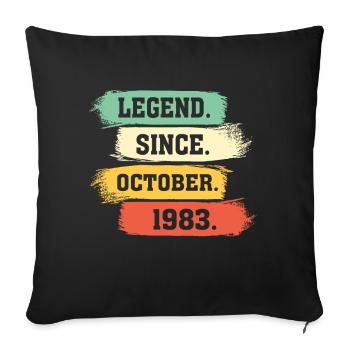 Légende depuis octobre 1983 - Housse de coussin décorative 45 x 45 cm - noir - Devant