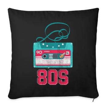 80s 80s Music - Sofa pillowcase 17,3'' x 17,3'' (45 x 45 cm) - black - Front