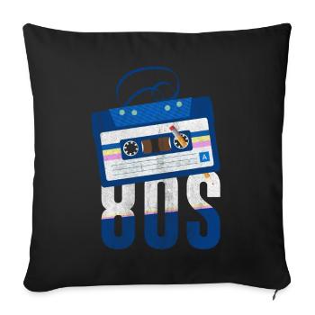 80s 80s Music - Sofa pillowcase 17,3'' x 17,3'' (45 x 45 cm) - black - Front
