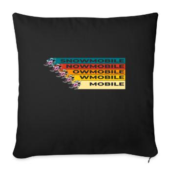 Schneemobil Monster Rennen in coolen Retro Farben - Sofakissenbezug 45 x 45 cm - Schwarz - Vorne