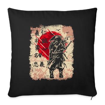 Samurai Japanischer Krieger Schwertkämpfer Japan - Sofakissenbezug 45 x 45 cm - Schwarz - Vorne