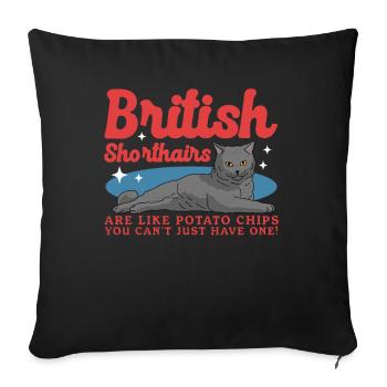 British Shorthair British Shorthair Gift - Sofa pillowcase 17,3'' x 17,3'' (45 x 45 cm) - black - Front