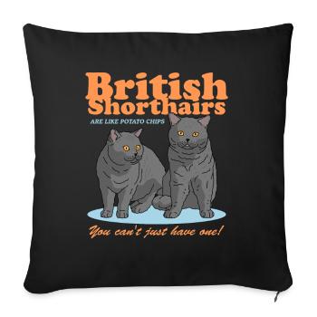 British Shorthair Cats Cadeau - Housse de coussin décorative 45 x 45 cm - noir - Devant