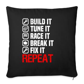 Muscel Car V8 Turbocompresseur Tuning Voiture de course - Housse de coussin décorative 45 x 45 cm - noir - Devant