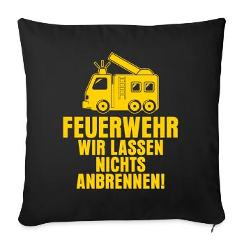 Brigade de pompiers volontaires pour les jeunes - Housse de coussin décorative 45 x 45 cm - noir - Devant