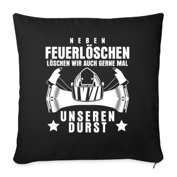 Jugendfeuerwehr Durst löschen Feuerwehr - Sofakissenbezug 45 x 45 cm - Schwarz - Vorne