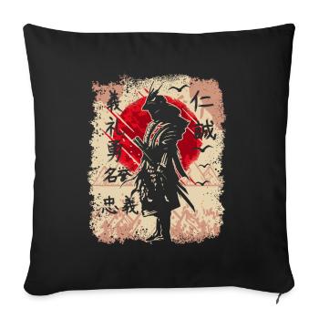 Samurai Japanischer Krieger Schwertkämpfer Kanji - Sofakissenbezug 45 x 45 cm - Schwarz - Vorne