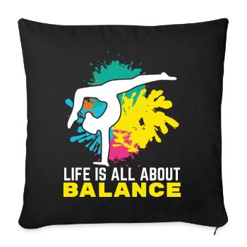 Gymnaste, Gymnastique, Club de gymnastique, Yoga, Calisthenics - Housse de coussin décorative 45 x 45 cm - noir - Devant