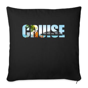 Croisière vacances croisière - Housse de coussin décorative 45 x 45 cm - noir - Devant