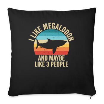 I love Megalodon Gift Humor Dinosaur - Sofa pillowcase 17,3'' x 17,3'' (45 x 45 cm) - black - Front