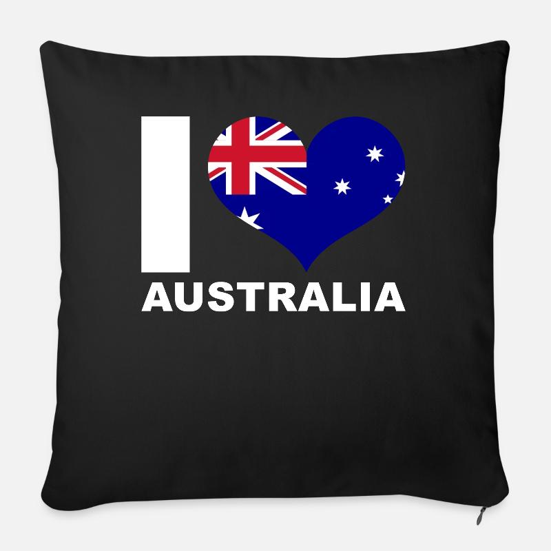 Ich liebe Australien Herz Flagge Australien - Sofakissenbezug 45 x 45 cm - Schwarz