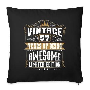 57 Years Of Being Awesome 57 Birthday 57 Years - Sofa pillowcase 17,3'' x 17,3'' (45 x 45 cm) - black - Front