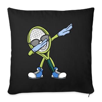 Tennis Player Dabbing Tennis Racket Tennis - Sofa pillowcase 17,3'' x 17,3'' (45 x 45 cm) - black - Front