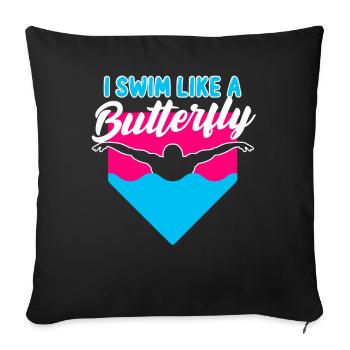 Baignade amusante - Housse de coussin décorative 45 x 45 cm - noir - Devant