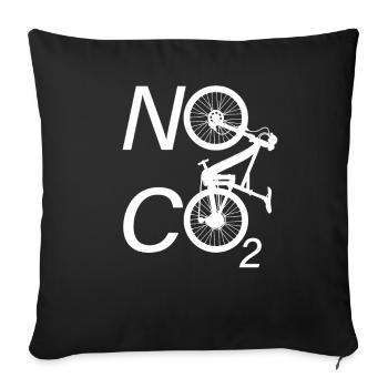 No CO2 Bike Climate Change MTB Mountain Bike E-Bike - Sofa pillowcase 17,3'' x 17,3'' (45 x 45 cm) - black - Front