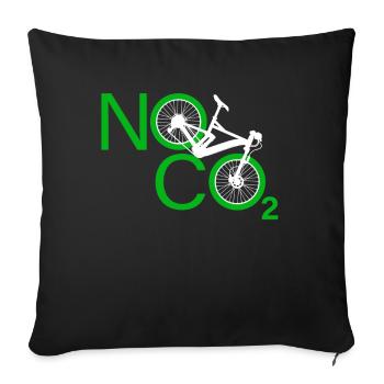 No CO2 Bike Climate Change MTB Mountain Bike E-Bike - Sofa pillowcase 17,3'' x 17,3'' (45 x 45 cm) - black - Front