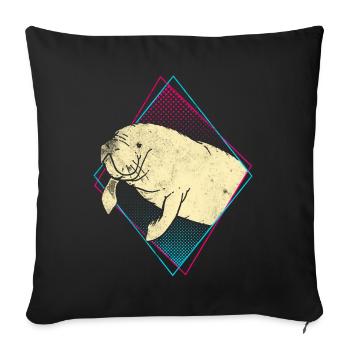 Manatee Manatee - Sofa pillowcase 17,3'' x 17,3'' (45 x 45 cm) - black - Front
