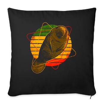 Manatee - Manatee - Sofa pillowcase 17,3'' x 17,3'' (45 x 45 cm) - black - Front